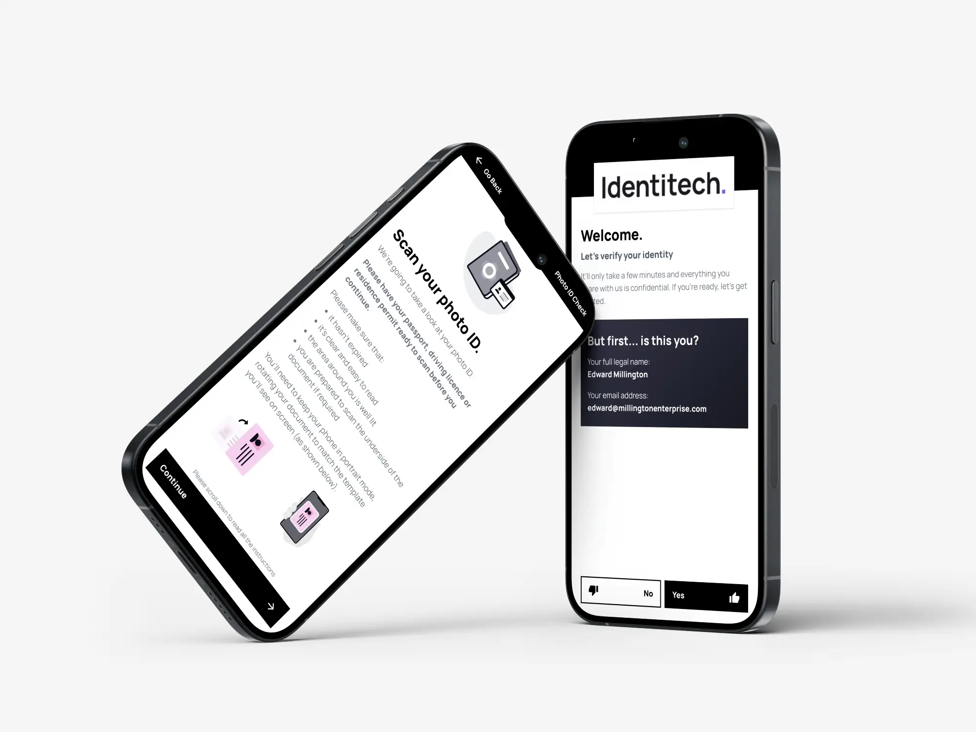 Screenshot of the Identitech platform